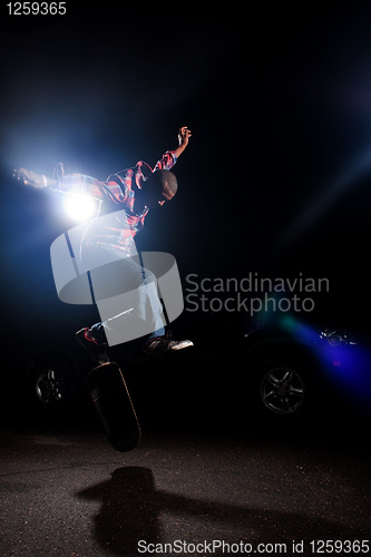 Image of Man Performing Skateboarding Tricks