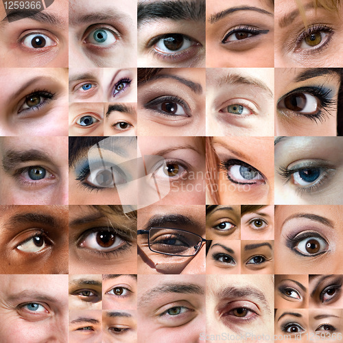 Image of Abstract Variety of Eyes Montage