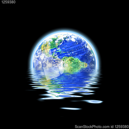 Image of Global Warming Flooded Earth Illustration