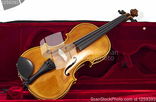 Image of Italian wooden Violin in case box