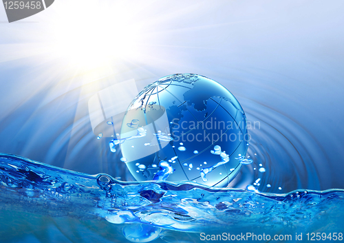Image of Globe floating on water
