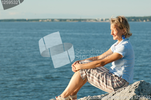 Image of The woman on a background of the sea