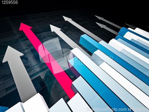 Image of financial graph 3d background