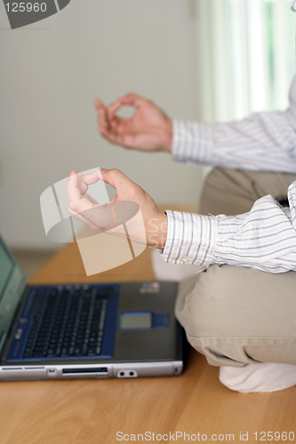 Image of Businessman taking a break