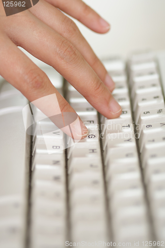 Image of Hand and keyboard