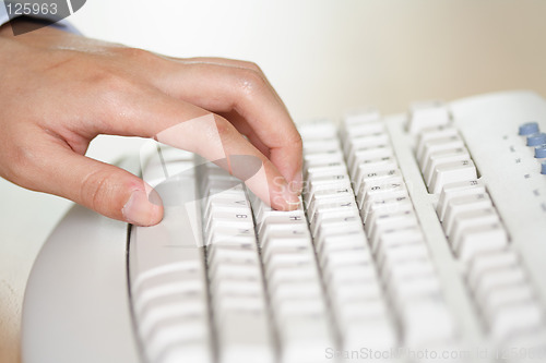 Image of Hand and keyboard