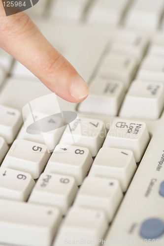 Image of Finger and keyboard
