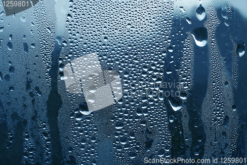 Image of water drops on glass