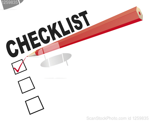 Image of checklist with red pen