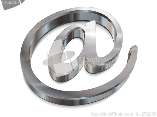 Image of 3d chrome email symbol vector graphic