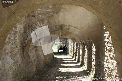 Image of Tractor in tunnel near Sighisoara, Romania