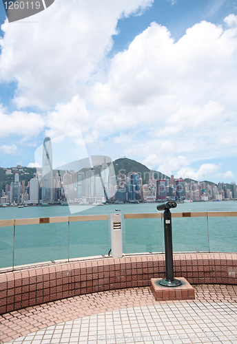 Image of View point with telescope near  hongkong,china