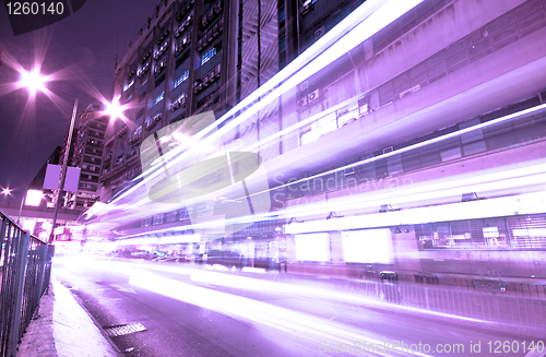 Image of traffic in downtown of Hong Kong 