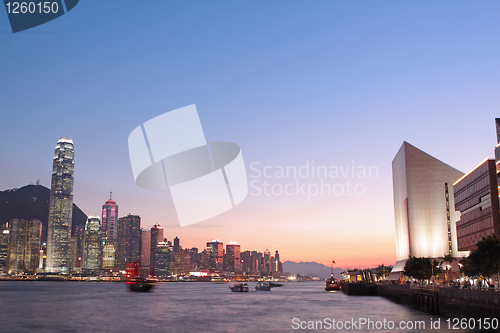 Image of Magic hour of Victoria harbour, Hong Kong 