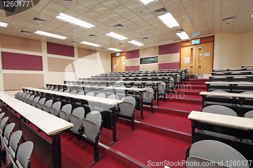 Image of Empty hall for presentation with grey armchairs 