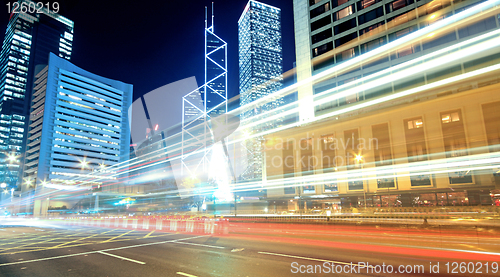 Image of traffic in city at night 