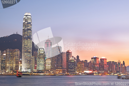 Image of Magic hour of Victoria harbour, Hong Kong 