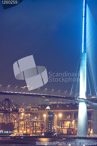 Image of Cargo Terminal and bridge of Hong Kong China 