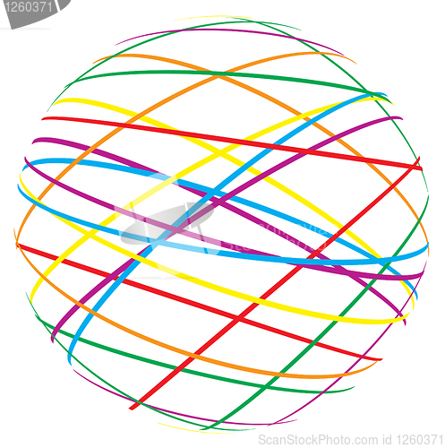 Image of abstract sphere from color lines