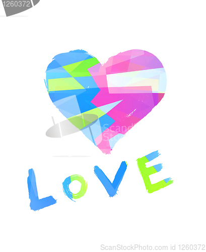 Image of word ''love'' with heart symbol