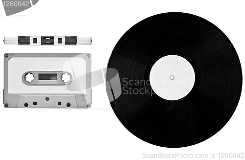 Image of Tape cassette and record