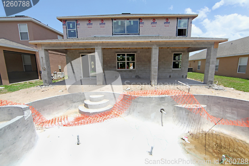 Image of House and Pool Construction