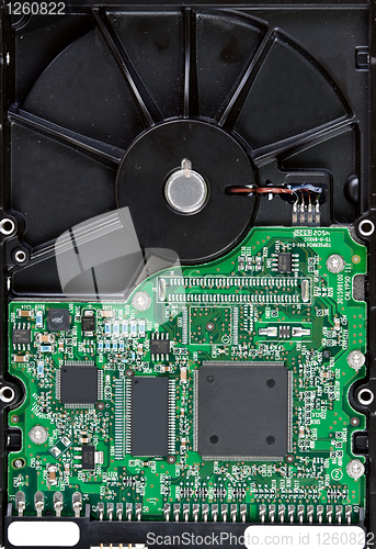 Image of hard disk with chips