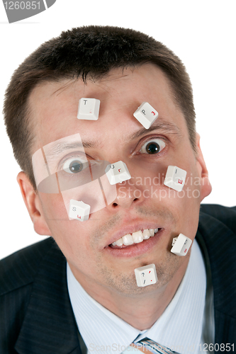 Image of word STUPID vylodennoe buttons on the face