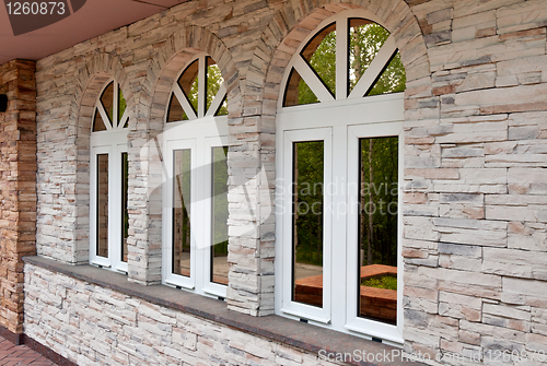 Image of Three windows in the stone wall