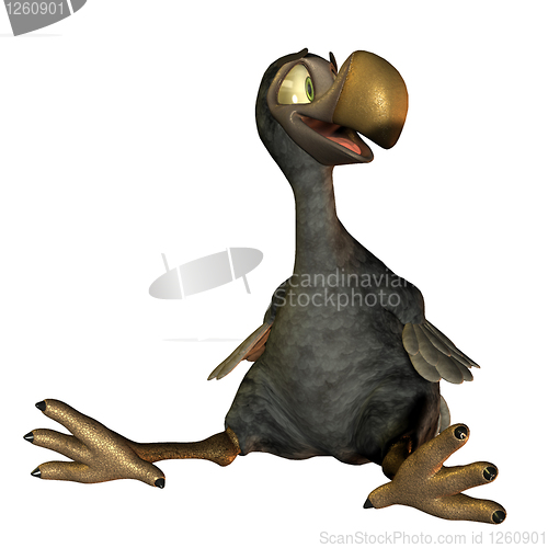 Image of sitting as a friendly cartoon dodo