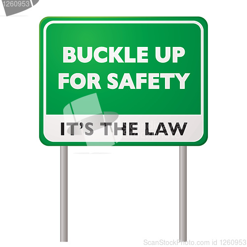 Image of Buckle up road sign