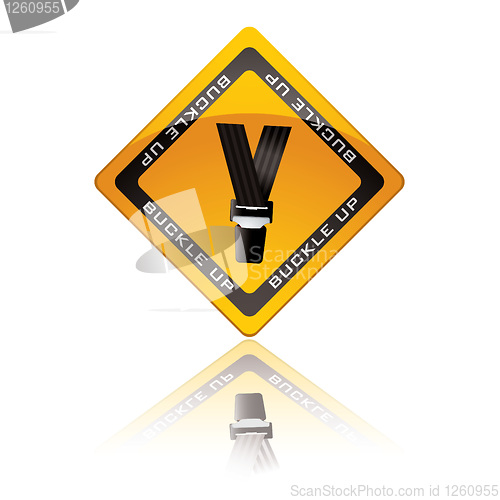 Image of Seat belt warning sign