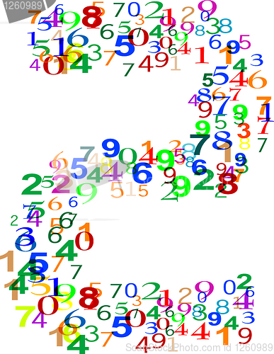 Image of Number Two made from colorful numbers
