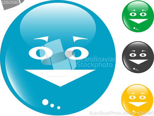 Image of Smile glass button icon