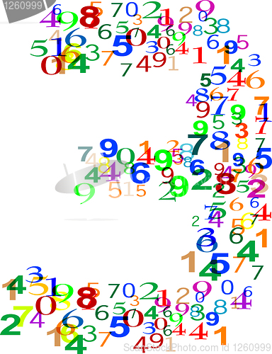 Image of Number 3 Three made from colorful numbers