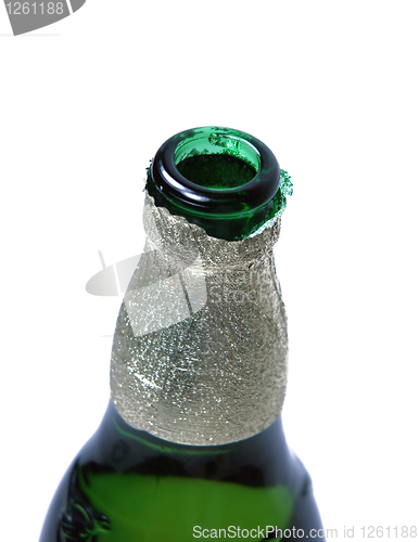 Image of neck of green bottle