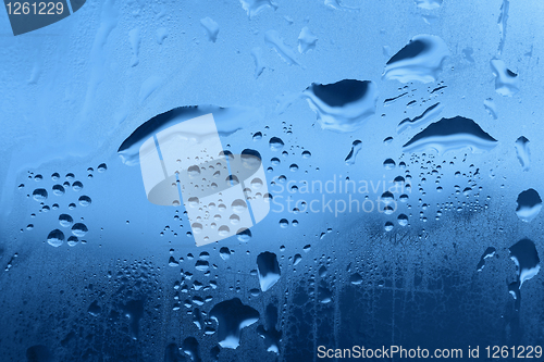 Image of water drops on glass