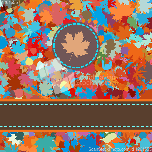 Image of Colorful backround of fallen autumn leaves. EPS 8