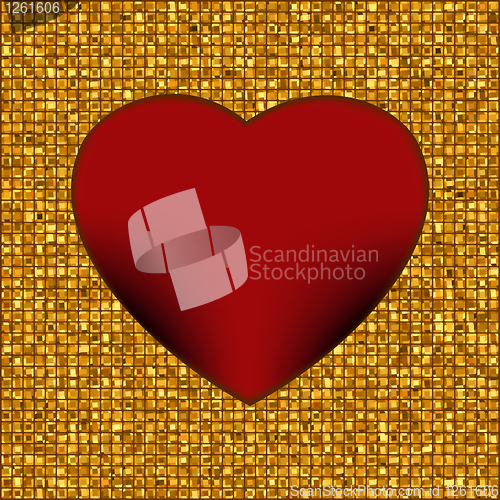 Image of Gold frame in the shape of heart. EPS 8