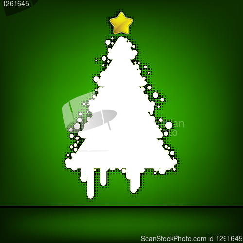 Image of Christmas tree green card. EPS 8