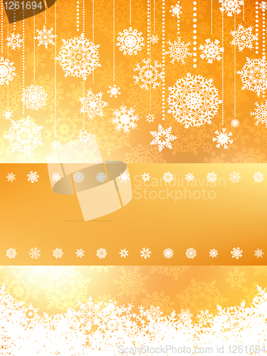 Image of Christmas card in orange color. EPS 8