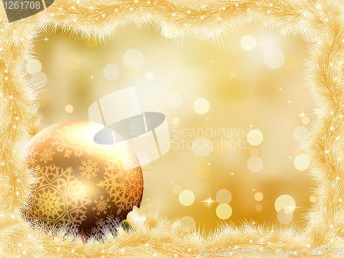 Image of Gold christmas card with copy sace. EPS 8