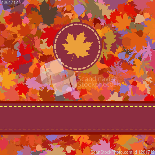 Image of Colorful backround of fallen autumn leaves. EPS 8