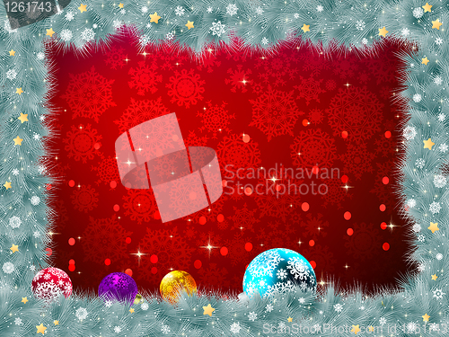 Image of Christmas background with baubles. EPS 8