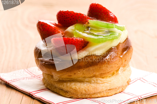 Image of French cake with fresh fruits