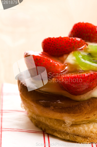 Image of French cake with fresh fruits