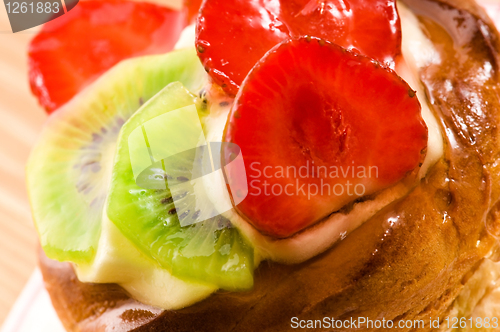 Image of French cake with fresh fruits