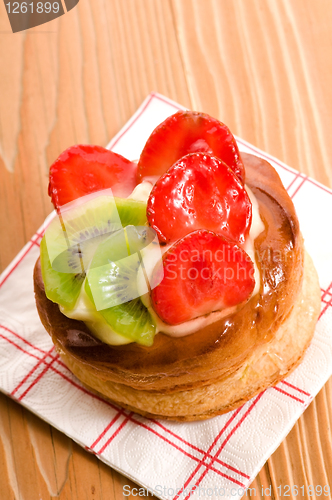 Image of French cake with fresh fruits