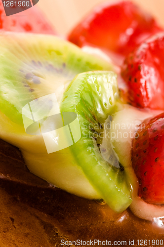 Image of French cake with fresh fruits