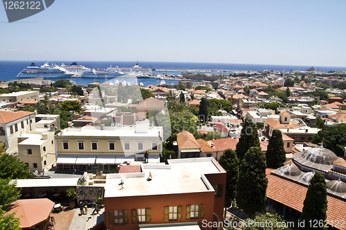 Image of Beautiful view of Rhodes Old Town.